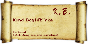 Kund Boglárka névjegykártya